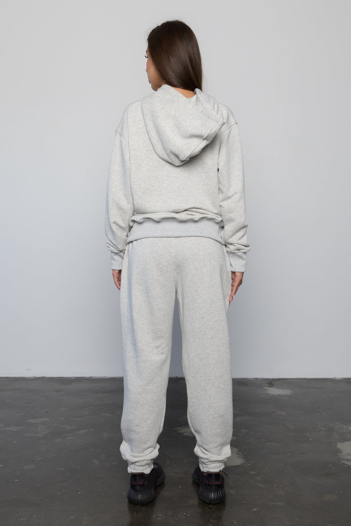 Compleu GRI ICE din bumbac cu broderie oversized - BILLIONAIRE