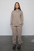 Compleu CAPPUCINO din bumbac cu broderie oversized - BILLIONAIRE