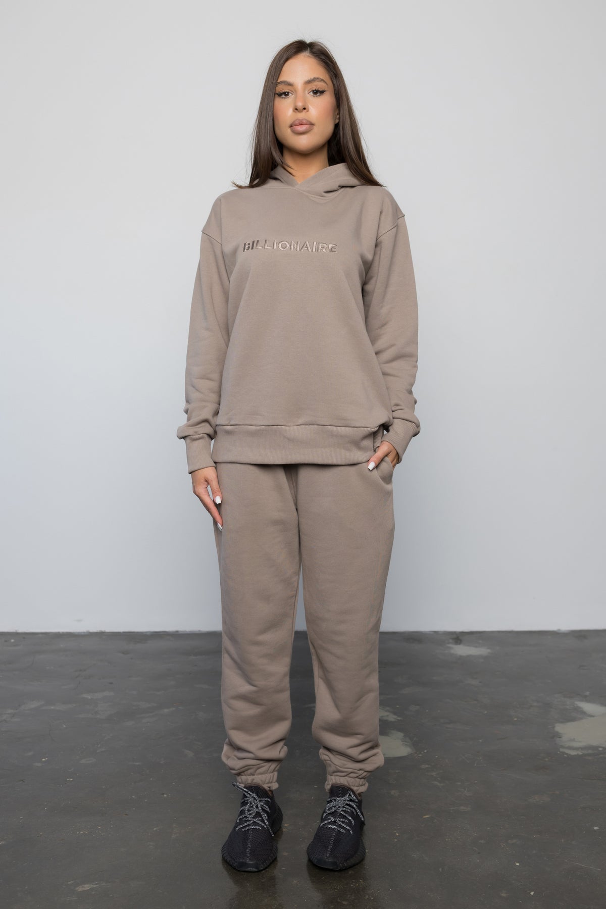 Compleu CAPPUCINO din bumbac cu broderie oversized - BILLIONAIRE