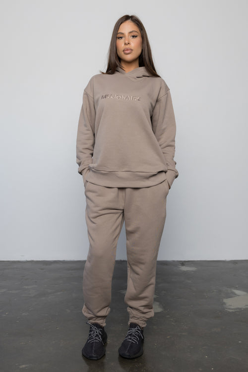 Compleu CAPPUCINO din bumbac cu broderie oversized - BILLIONAIRE